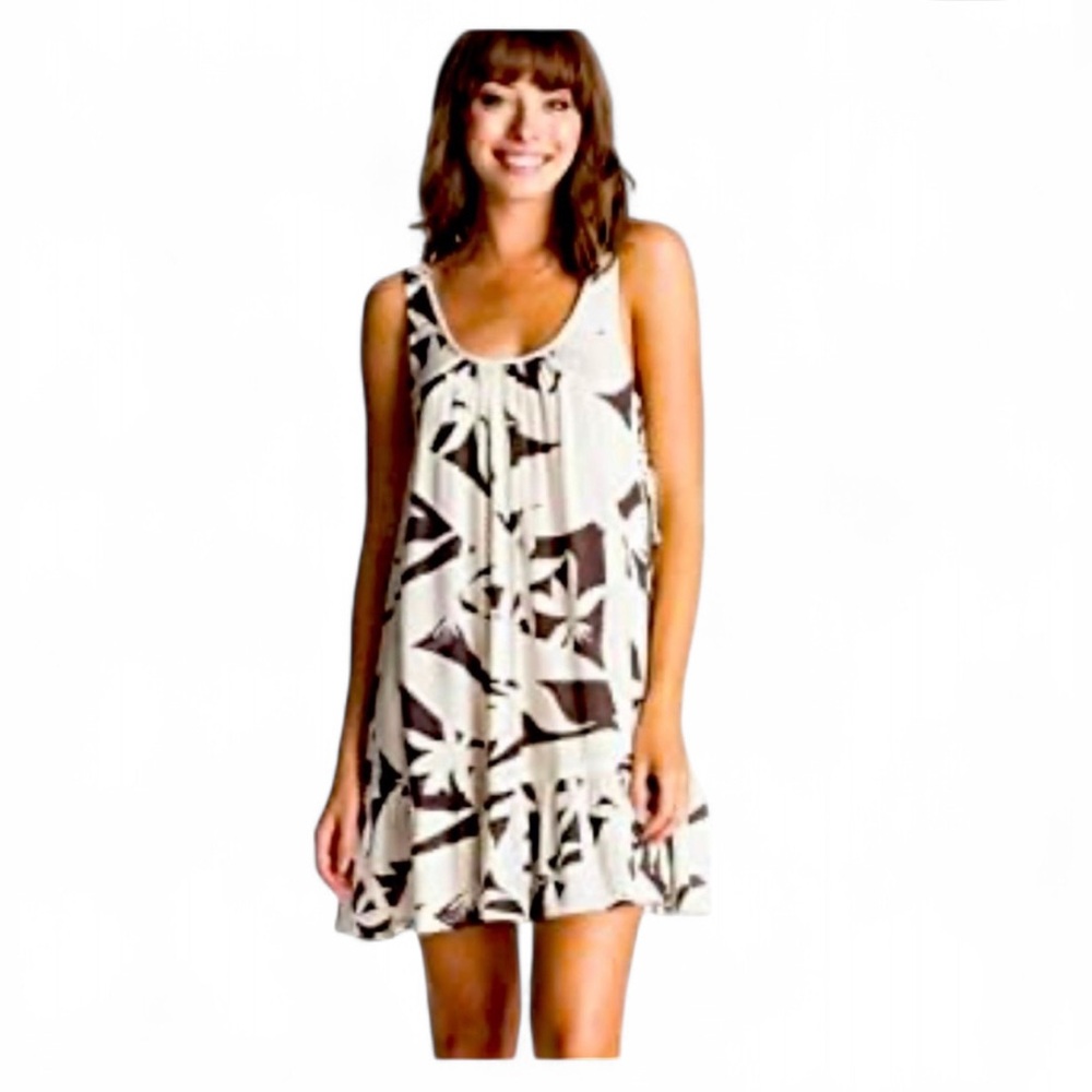 Roxy Women’s White & Black Adjustable Side Ties Mini Dress. Size M. SKU 398